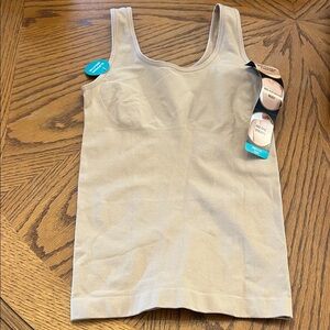 Jockey Slimmers Women’s (S) Beige Tank Top Microfiber Stretch Shapewear NWT